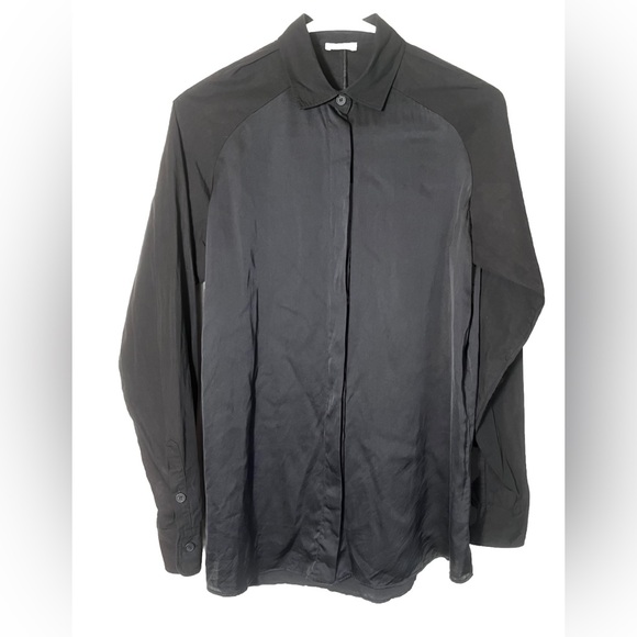 Bottega Veneta Black Button Down with Silk Paneling Size IT 38 - Picture 2 of 8